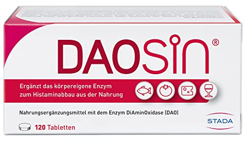 DAOSiN bei Histaminunverträglichkeit zur Ergänzung des körpereigenen DAO-Enzyms zum Histaminabbau aus der Nahrung, Original - 1 x 120 Tabletten