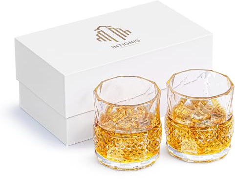 Whiskygläser 2er Set, INTIGNIS 350 ml, bleifreies Kristallglas, Geschenkbox | WHISKYGLÄSER 2ER SET: 2 Gläser à 350 ml aus bleifreiem Kristallglas, schwerer Boden, Schliff, Geschenkbox, spülmaschinenfest