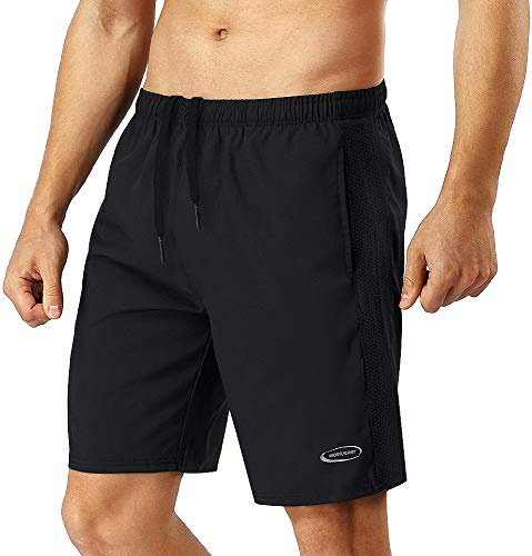 Sporthose Herren Kurz Hosen Running Shorts Laufhose Trainingshose Sport | Kurze Hosen Herren Sporthosen mit Tasche Jogginghose Männer Schnell Trocknend Hose Sweatshorts Fitness Summer Schwarz