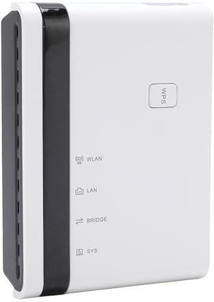 Annadue Print Server 4 Port USB 2.0 Ethernet & 2.4G WiFi Netzwerkdrucker Hub, Kompatibel mit OS, für Home Office Warehouse Bis zu 4 Drucker Gleichzeitig Teilen (EU-Stecker)