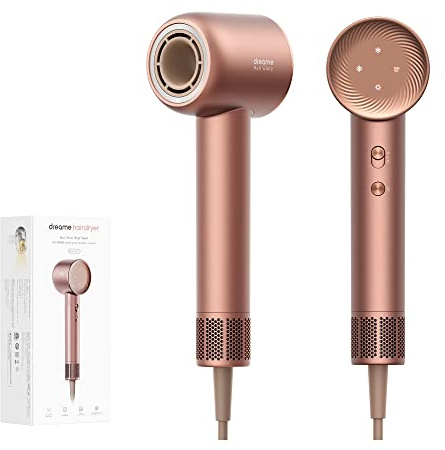 Dreame Hair Glory Haartrockner, trocknet schnell, 110.000 U/min Hochgeschwindigkeit, 70m/s Luftstrom, Negativ-Ionen-Technologie, Temperatur- und Luftgeschwindigkeitsregelung, Rosa