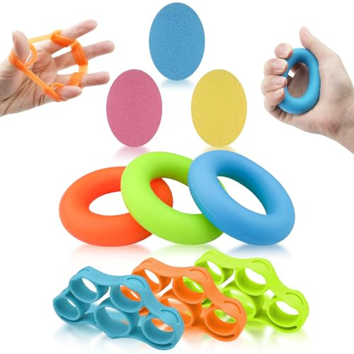 Lixiluxia 9 Stück Handgriffstärker, Handtrainer, Handtrainer, Handtrainer, Handtrainer für Muskeltraining des Mannes