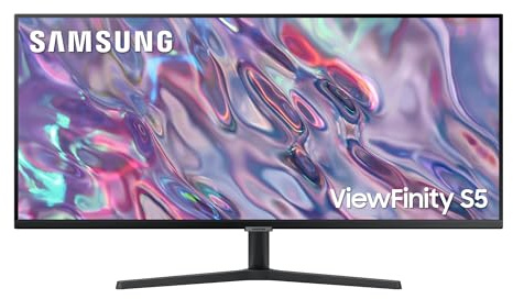 Samsung ViewFinity S50C Monitor S34C500GAU, 34 Zoll, VA-Panel, Ultra WQHD Auflösung, Eco Saving Plus, AMD Freesync, HDR10, 5 ms Reaktionszeit, Bildwiederholrate 100 Hz, Schwarz