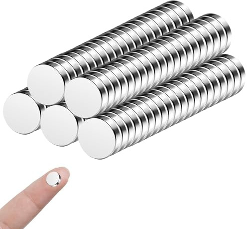 100 Stück | 8 x 2 mm runde extrem Starke Magnete, kleine Neodym-Kühlschrankmagnete, Mini-Magnete, für Kühlschrank, Bilder, Basteln, Karte, Whiteboard, Kalender