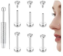 YADOCA G23 Titan Helix Piercing Tragus Ohrringe Innengewinde Labret Conch Piercing Hypoallergen Helix Ohrringe Piercing Ohr Silber Gold Tragus Piercing Schmuck