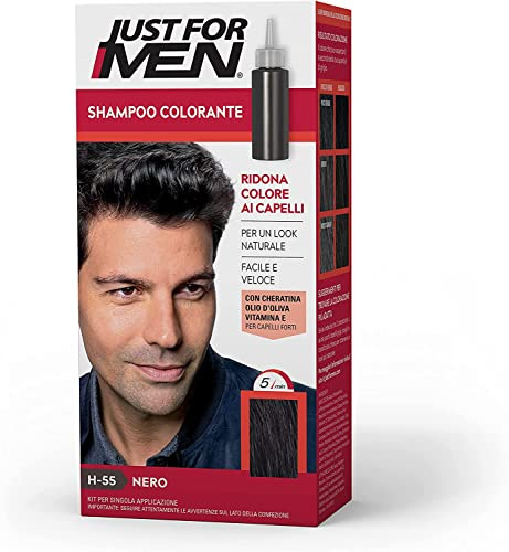 Just For Men Colorante In Gel, Tinta Semipermanente Per Capelli Uomo, Senza Ammoniaca, Con Cheratina E Vitamina E Per Capelli Forti, Colore Castano, H30