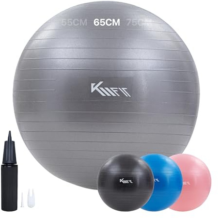 KM-Fit Gymnastikball | Trainingsball mit Luft-Pumpe | Ball für Fitness