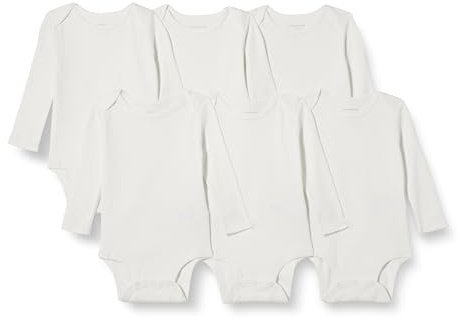 Amazon Essentials Unisex Baby Langärmlige Bodys aus Baumwolle, 6er Pack