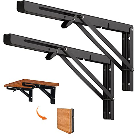 Quanerba Klappkonsole Schwerlast, Klappregalhalterungen, Regalträger & -Stützen, Klappscharnier für Haus Küche Büro Grill (16in/40cm-max80kg)