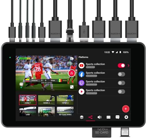 YOLOLIV YoloBox Pro, tragbare Multi-Kamera Live Streaming Studio Encoder Recorder Switcher