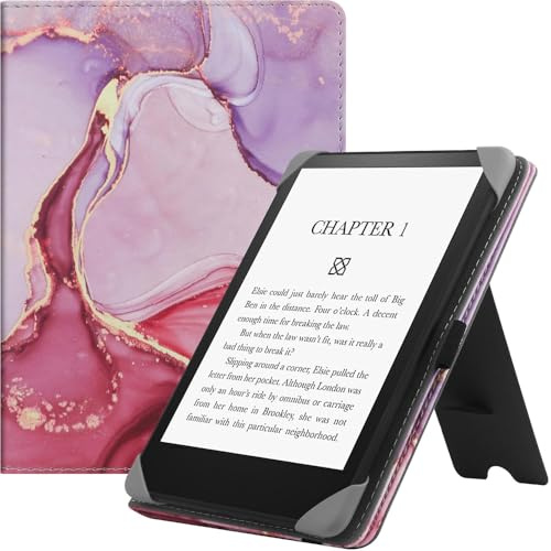 HGWALP Universal Ständer Hülle für 6-7 Zoll eReader,Premium PU Leder Ständer Cover mit Handschlaufe Kompatibel mit Allen 6 6.8 7 Kindle Paperwhite/Colorsoft/Kobo/Tolino/Pocketbook/Sony eReader-MBPK