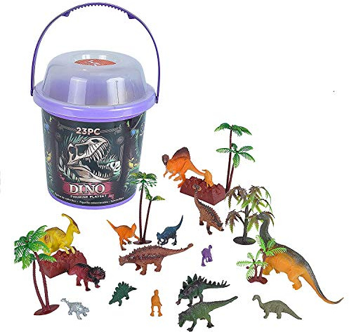 Wild Republic 22113 Spielfiguren-Set Dinosaurier, Spieleimer, Adventure Bucket, 20 cm, 23-teilig, Multi