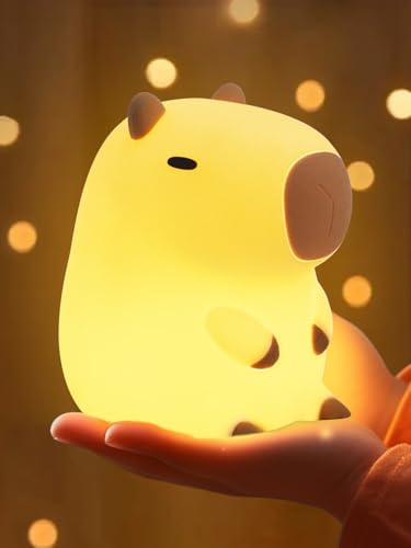 YuanDian Capybara Nachtlicht, Süßes Capybara Lampe mit Touch-Steuerung, Dimmbar und Wiederaufladbar, für Kinderzimmer, Nachttischlampe für Frauen, Teenager, Mädchen, Babies