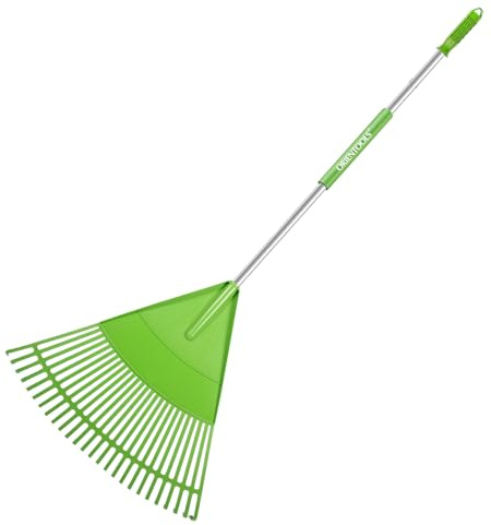 ORIENTOOLS Garten Laubrechen (Hellgrün Hand 26 Zinken)