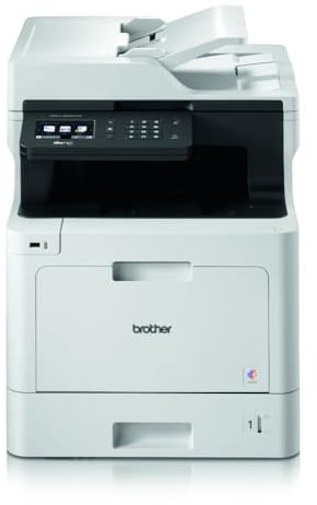 Brother MFC-L8690CDW Professionelles 4-in-1 Farblaser-Multifunktionsgerät (Drucker, Scanner, Kopierer, Fax, 31 Seiten/Min.) weiß/schwarz
