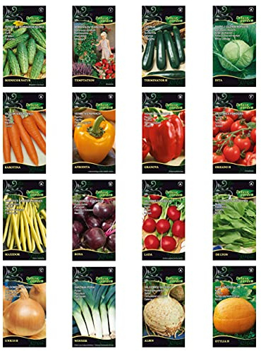 Deluxe Garden Seeds Kollektion: 16 Gemüsesorten für Ihre eigene Gartenoase - Hohe Keimrate, leicht verständliche Anleitung
