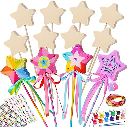 Atoylink Bastelset Kinder Mädchen, 12 Stück Prinzessin Zauberstab | Basteln Zubehör Mädchen Party Mitgebsel Prinzessin Basteln Kindergeburtstag Geschenk Kinder 3 4 5 6 7 8 9 10 jahre