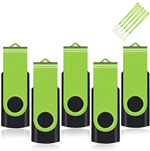 EASTBULL USB Stick 2GB 5 stück Speicherstick 2.0 USB Sticks Data Datenspeicher (2GB, Grün)