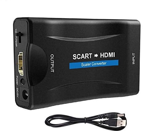 Scart Auf Hdmi Adapter scart Konverter Sie Den Analogen Eingang in Einen 720p/1080p Video Audio Adapter Für HDTV Stb VHS Xbox Ps3 Sky DVD Crt Blu-ray…