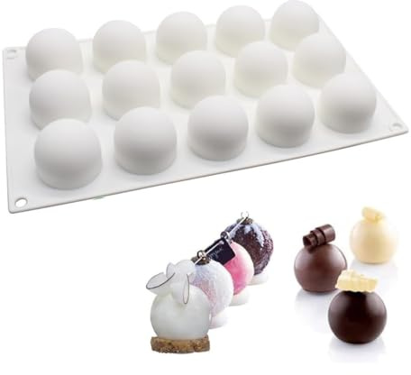 Silikonform Kugel Schokoladenformen Silikon Form Kugel Trüffelkugeln Silikonform Dessert Kugelform Schokolade Silikon Pralinenform Rund Klein Backform Zur DIY-Schokolade,Süßigkeiten Dekor (4.1cm)