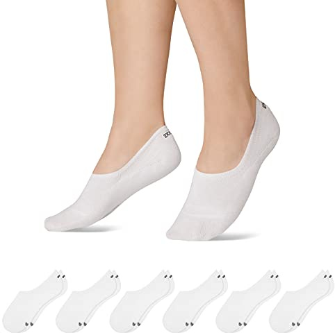 Snocks Füßlinge Damen & Herren aus Bio-Baumwolle, 6 Paar, unsichtbar | Ballerina Socken mit Silikonpad an der Ferse, atmungsaktive Sneakersocken, Loafer & No Show Socken, Gr. 35-50