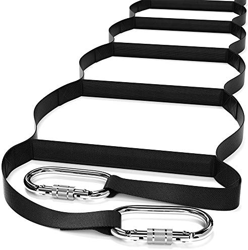 Zertifiziert Fluchtleiter 5 m 1 Stockwerke | Enthält Karabiner - Leicht und Langlebig bis 250 kg | Notfallressourcen | Die Leiter Hochklettern | Rettungsleiter 5 Meter für Kinder und Erwachsene