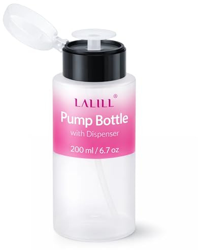 LALILL Dispenser Pumpspender - Pumpflasche für Flüssigkeiten - Nagellackentferner, Remover Maniküre - 200ml, 1 stück (1er Pack)
