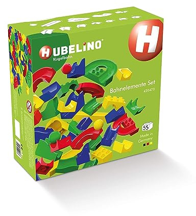 Hubelino GmbH 420473 55-Teiliges Bahnelemente Set Kugelbahn