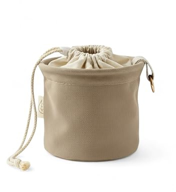 LIVLIG Wäscheklammerbeutel Beige, Premium Klammerbeutel aus Canvas | Schöner Wäscheklammern Korb mit Karabiner. Verschließbar, aus hochwertigem Stoff und bietet Platz für bis zu 60 Klammern.