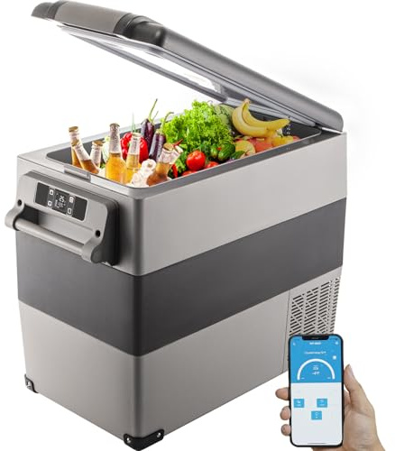VEVOR Tragbare Kühlbox 55L Auto Kühlschrank 220VMini-Kühlschrank elektrische Gefrierbox klein Gefrierschrank für Auto camping, Lkw, Boot