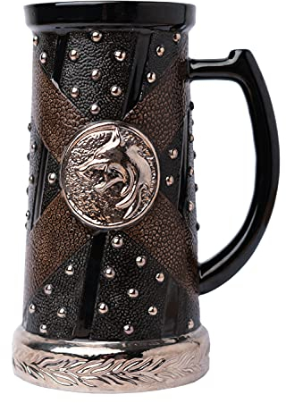Grupo Erik Bierkrug 750 ml - Bierseidel The Witcher Merchandise Handbemalt - Krug The Witcher Fanartikel - Offizielle Lizenz