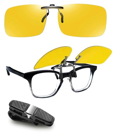 DAJOOEE Blendfreie Nachtfahrbrille für Männer und Frauen, Nachtsichtbrille mit Auto-Sonnenbrillenhalter zum Fahren bei Nacht