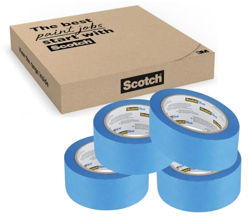 ScotchBlue Premium Malerkrepp Universal, 36 mm x 41 m, 4 Rollen/Packung - Scotch Klebeband für Malerarbeiten und Dekoration zum Streichen, Lackieren, Renovieren - Abklebeband/Kreppband - 100% PEFC