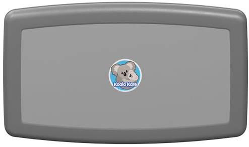 Koala Kare Baby-Wickelstation, horizontal, wandmontiert, zusammenklappbar, Wickeltisch mit Edelstahlfurnier, Wickeltische für Toiletten und Badezimmer, Grau