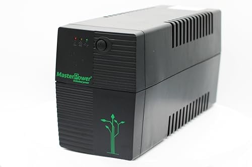 Master Power USV, Unterbrechungsfreie Stromversorgung, UPS 650 VA, konstante Ausgangsspannung 360 W, 2 Schuko-Steckdosen