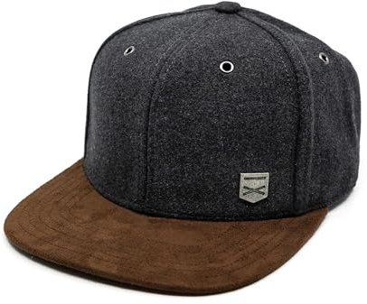 Hand und Feuer Snapback Cap Casual Business Dunkelgrau Filz XL