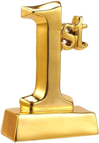 Juvale Siegerpokal 1st - Trophäe - Für Wettkämpfe, Sportturniere, Schulwettbewerbe, Geburtstagsspiele - Perfekt für Kinder, Teenager, Erwachsene - Goldfarben, 14 x 9 x 4,5 cm