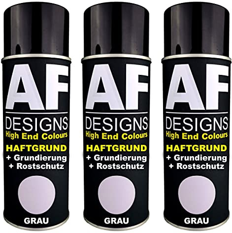 Alex Flittner Designs 3x Haftgrund Spraydose grau Grundierung Rostschutz | 3x Haftgrund Spraydose mit ausgezeichneter Haftung