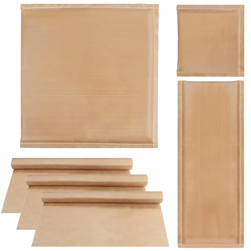 Belle Vous Heat Press Bügeldecke Kissen (3er Pack) 3 Größen Transfer Teflon Band & 3 Hitze Pads - Wiederverwendbares Heat Pack Ausgleichskissen Transferpresse zum Bügeln & Vinyl Projekte
