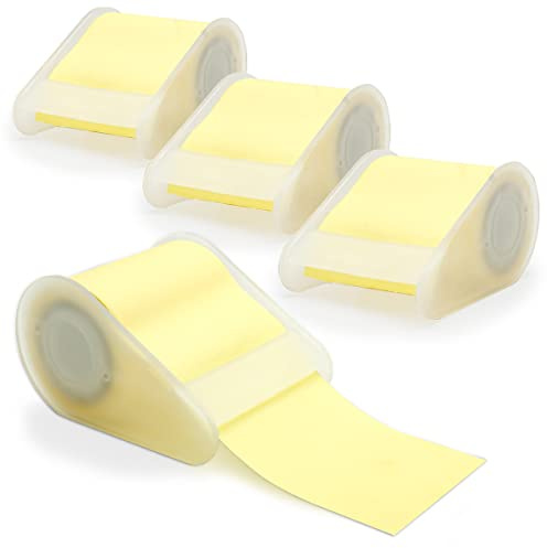 WAYTEX 4 Rollen Haftnotizen, wiederverwendbar, selbstklebend, mit 4 Abrollblättern, Breite 5 cm, Rolle à 5 m, Pastellgelb