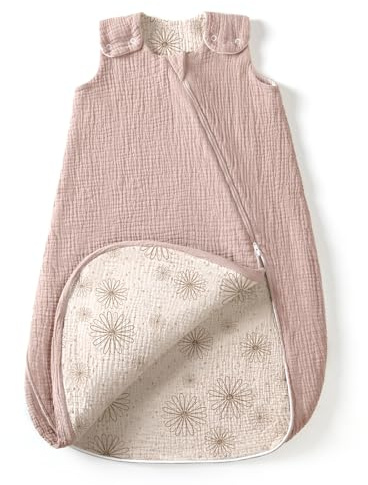 lulumoon Baby Schlafsack für 3-9 Monate: Musselin Schlafsack Baby für Jungen und Mädchen - Baumwolle Babyschlafsack für 70cm Ganzjahres Kinderzimmer