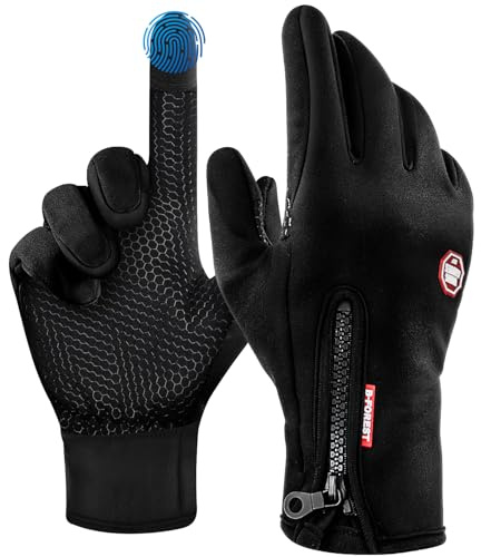 Warme Dünne Fahrradhandschuhe Herren Damen, Winter Touchscreen Handschuhe | Leicht & winddicht mit Fleece‑Innenfutter, rutschfest & atmungsaktiv, für Radfahren & Outdoor‑Sport Frühling Herbst & Winter