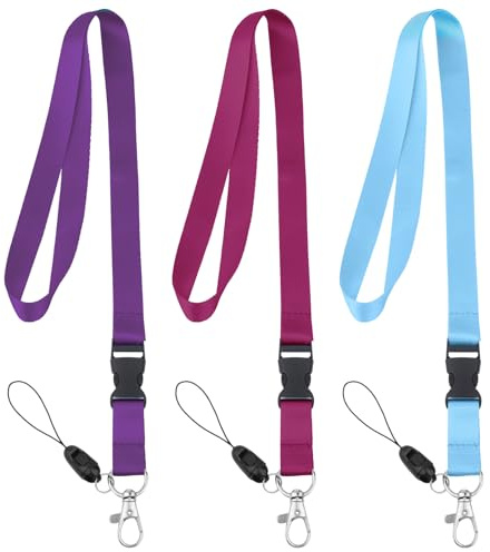 Svalor Lanyard Schlüsselband Lang, 3 Stück 53cm Schlüsselbänder, Schlüsselband Umhängeband mit Abnehmbarer Schnalle, Bunt Lanyards für Ausweis Arbeitskarte Schlüssel Kameras