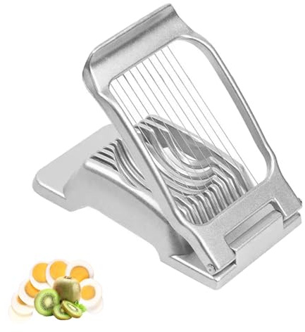 Eierschneider, Eischneidewerkzeug, Eierharfe, Eierteiler Kartoffelschneider, Profi-Eierteiler für runde und ovale Eier Schneiden Silit Gitter 13,5 x 8 cm Silber