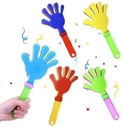 EAPMGQR 4 Stück Handklöppel, Handklatscher Kunststoff Geräuschmacher Handklatsche Klapperhand Krachmacher Partygeschenke Gefälligkeiten für Sportveranstaltungen Partys Karneval