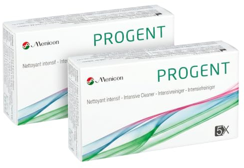 Menicon Progent SP Kontaktlinsen Intensivreiniger je 5 Ampullen A+B + Behälter (2x)