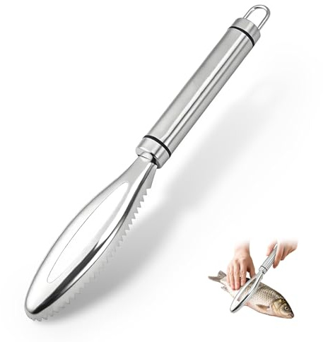 Nevoluxer Fischentschupper Edelstahl – für Entschupper für Fisch 2-in-1 Profi Fischschuppen Entferner, Fischschuppenschaber robuste Küchenhelfer