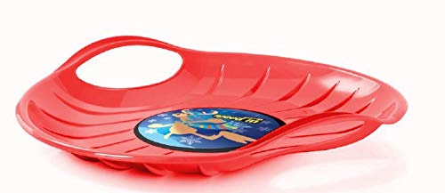 vom Pullach Hof Rutschteller Speed Schneeteller Tellerrutscher Rutschbob Teller Rutscher Schnee Schlitten Bob UFO große Gleitfläche (Rot)