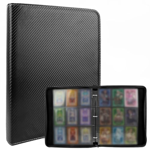 NVIYAM Sammelkarten Album,1080 Pockets Sammelalbum Karten, Reißverschluss Binder für Sammelkarten, 9 Taschen 60 Seiten Sammelalbum, Sammelkarten Ordner für Jungen Und Mädchen Sammelkarten-album