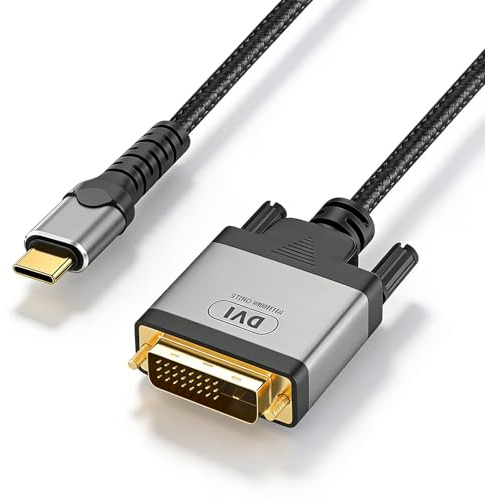 USB C auf DVI Kabel 4K@30Hz Thunderbolt-auf-DVI-Kabel USB Type-C (Thunderbolt 3) auf DVI, USB-C-auf-DVI-D-Kabel Kompatibel für MacBook Pro, Samsung Galaxy, Surface Book, Dell, Pixelbook und mehr-2M